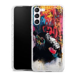 Silikon Glitter Case transparent-silber