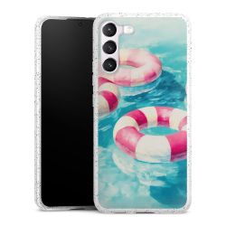 Silikon Glitter Case transparent-silber