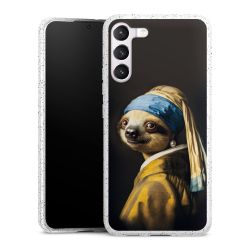 Silikon Glitter Case transparent-silber