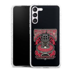 Silikon Glitter Case transparent-silber