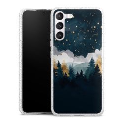 Silikon Glitter Case transparent-silber