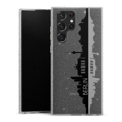 Silikon Glitter Case transparent-silber