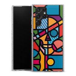 Silikon Glitter Case transparent-silber