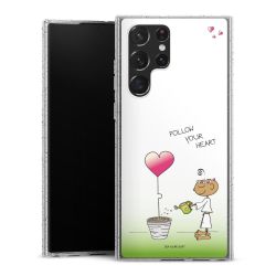 Silikon Glitter Case transparent-silber