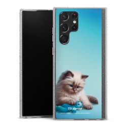 Silikon Glitter Case transparent-silber