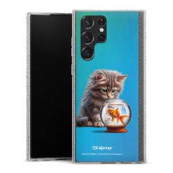 Silikon Glitter Case transparent-silber