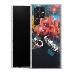 Silikon Glitter Case transparent-silber