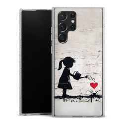 Silikon Glitter Case transparent-silber