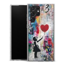 Silikon Glitter Case transparent-silber