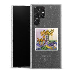 Silikon Glitter Case transparent-silber