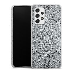 Silicone Glitter Case silver glitter