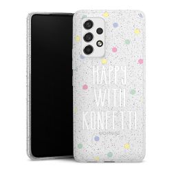 Silikon Glitter Case transparent-silber