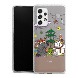 Silikon Glitter Case transparent-silber