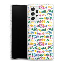 Silikon Glitter Case transparent-silber