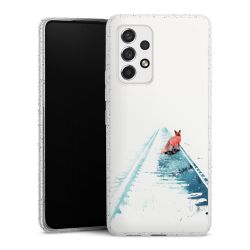 Silikon Glitter Case transparent-silber