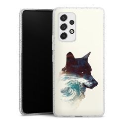 Silikon Glitter Case transparent-silber