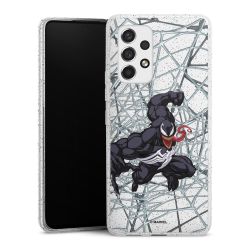 Silikon Glitter Case transparent-silber