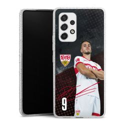 Silikon Glitter Case transparent-silber