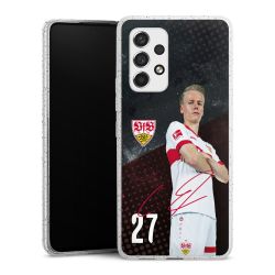 Silikon Glitter Case transparent-silber