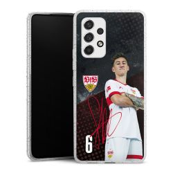 Silikon Glitter Case transparent-silber