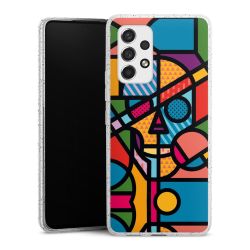 Silikon Glitter Case transparent-silber