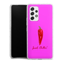 Silikon Glitter Case transparent-silber