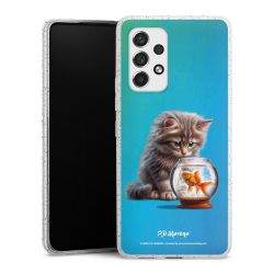 Silikon Glitter Case transparent-silber