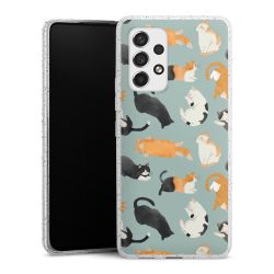 Silikon Glitter Case transparent-silber