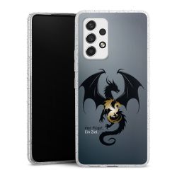 Silikon Glitter Case transparent-silber