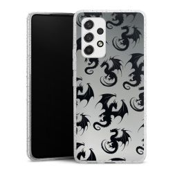 Silikon Glitter Case transparent-silber