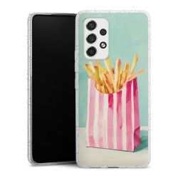 Silikon Glitter Case transparent-silber