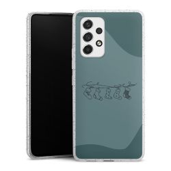 Silikon Glitter Case transparent-silber