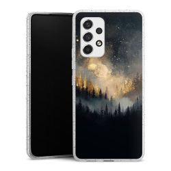 Silikon Glitter Case transparent-silber