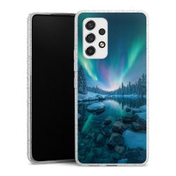 Silikon Glitter Case transparent-silber