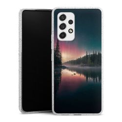 Silikon Glitter Case transparent-silber