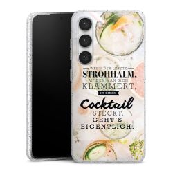 Silikon Glitter Case transparent-silber