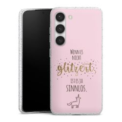 Silikon Glitter Case transparent-silber