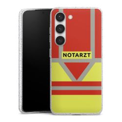 Silikon Glitter Case transparent-silber