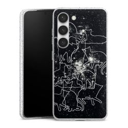 Silicone Glitter Case silver glitter