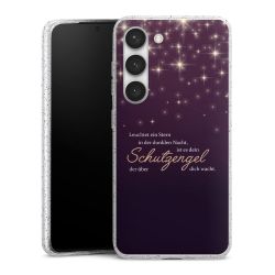 Silikon Glitter Case transparent-silber