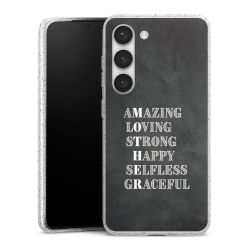 Silicone Glitter Case silver glitter