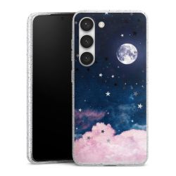 Silikon Glitter Case transparent-silber