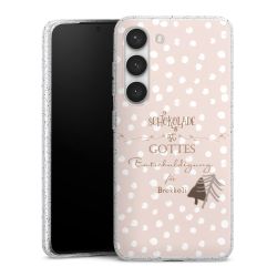 Silikon Glitter Case transparent-silber