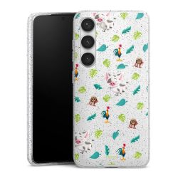 Silikon Glitter Case transparent-silber