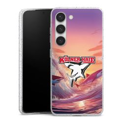 Silikon Glitter Case transparent-silber