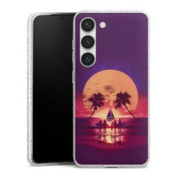 Silikon Glitter Case transparent-silber