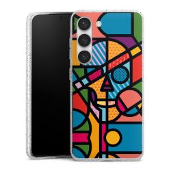 Silikon Glitter Case transparent-silber