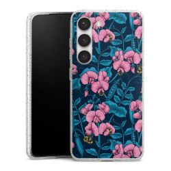 Silikon Glitter Case transparent-silber