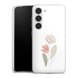 Silikon Glitter Case transparent-silber