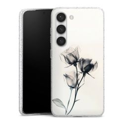 Silikon Glitter Case transparent-silber